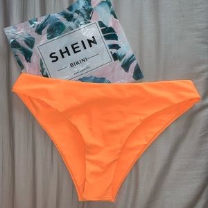 Neon orange bikini bottoms (Shein)
